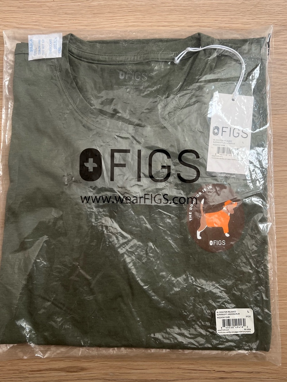 FIGS Olive Green Dog T-Shirt
